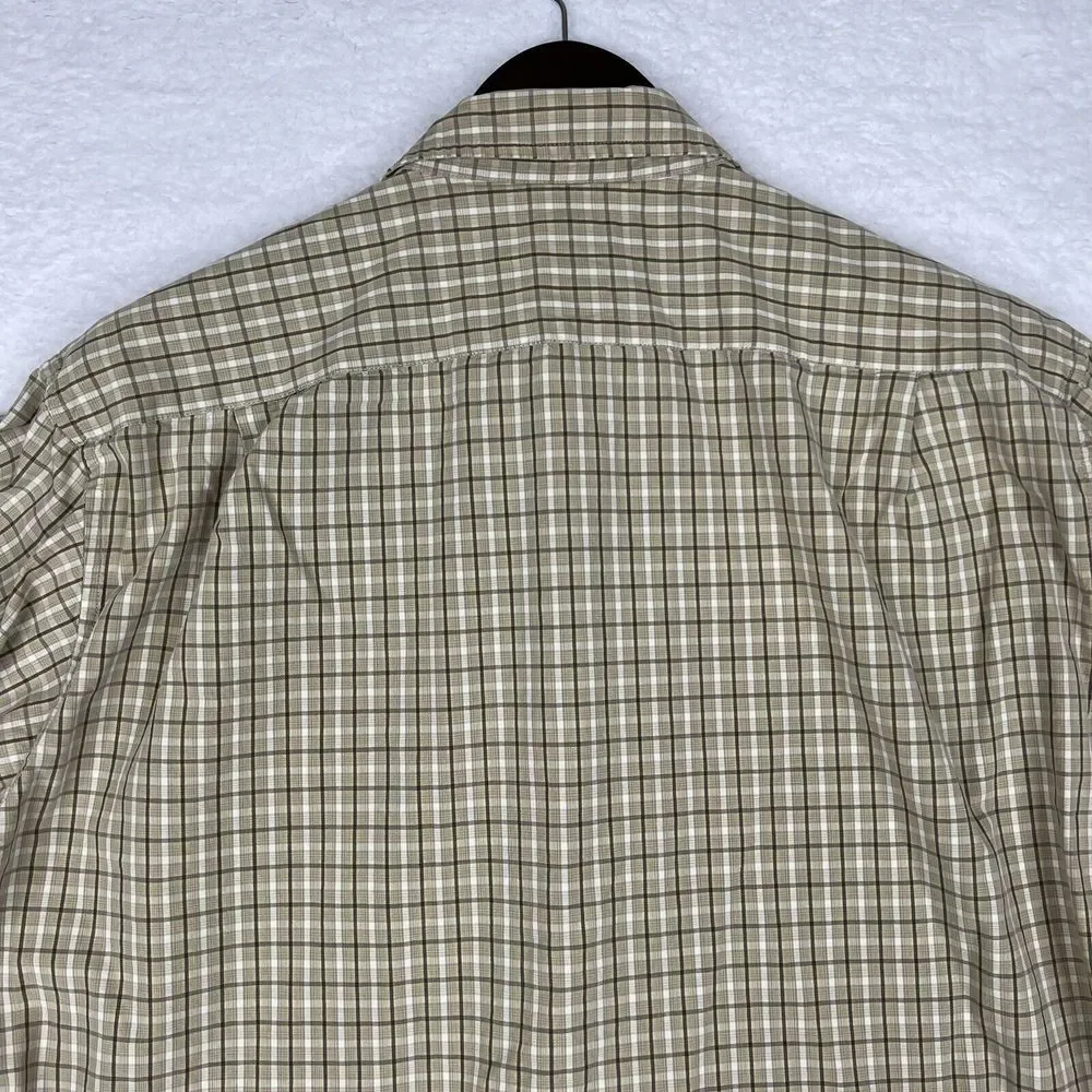 J Crew Shirt Mens Large L Yellow‎ Check Button Up Long Sleeve Casual Pure Cotton